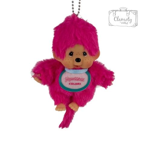 Brelok Breloczek Zawieszka Maskotka Małpka Monchhichi Ciemno Różowe Futerko