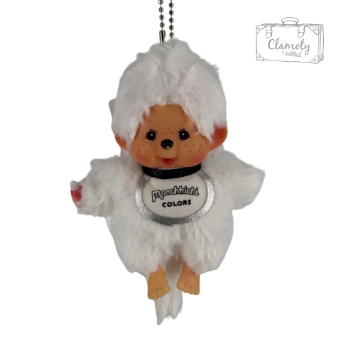 Brelok Breloczek Zawieszka Maskotka Małpka Monchhichi Białe Futerko