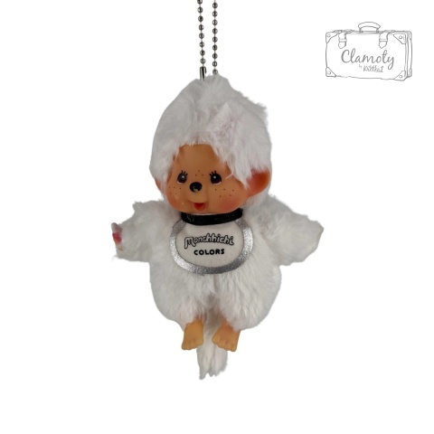 Brelok Breloczek Zawieszka Maskotka Małpka Monchhichi Białe Futerko