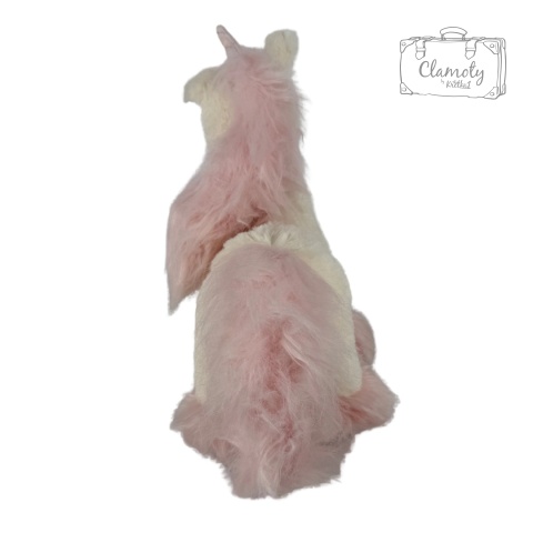 Maskotka Pluszowa Pluszak Zabawka Biało Różowy Unicorn Jednorożec 40Cm