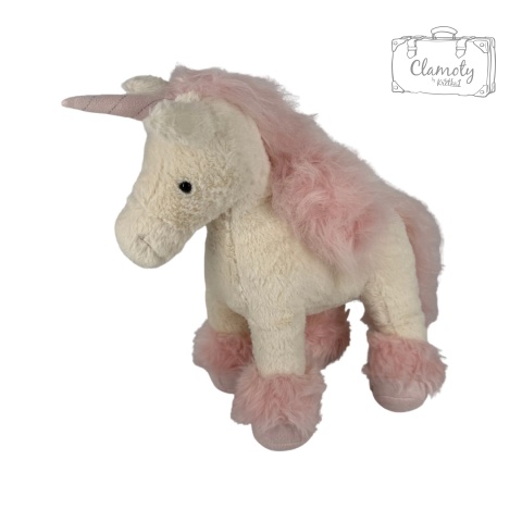 Maskotka Pluszowa Pluszak Zabawka Biało Różowy Unicorn Jednorożec 40Cm