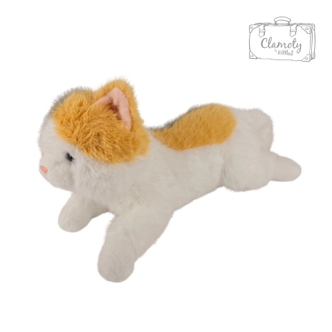 Maskotka Pluszowa Pluszak Zabawka Biało Szaro Rudy Kot Kotek 45cm