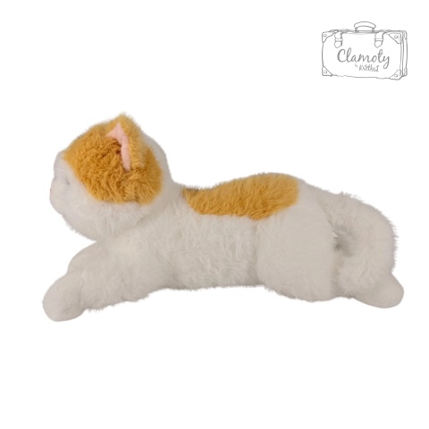 Maskotka Pluszowa Pluszak Zabawka Biało Szaro Rudy Kot Kotek 45cm