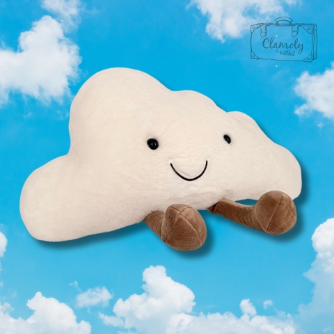 Maskotka Pluszowa Pluszak Zabawka Biała Chmurka Z Nóżkami 45x35 CM
