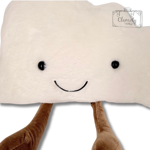 Maskotka Pluszowa Pluszak Zabawka Biała Chmurka Z Nóżkami 45x35 CM