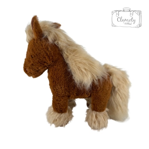 Maskotka Pluszowa Pluszak Zabawka Brązowy Koń Konik Włochaty Z Grzywką 30Cm