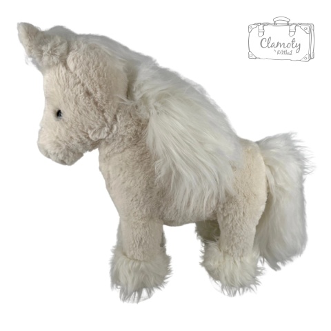 Maskotka Pluszowa Pluszak Zabawka Biały Koń Konik Włochaty 30Cm