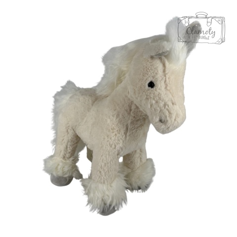 Maskotka Pluszowa Pluszak Zabawka Biały Koń Konik Włochaty 30Cm