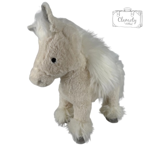 Maskotka Pluszowa Pluszak Zabawka Biały Koń Konik Włochaty 30Cm