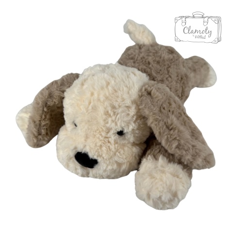 Maskotka Pluszowa Pluszak Zabawka Kremowo Brązowy Piesek Pies 42Cm