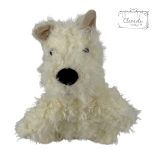 Maskotka Pluszowa Pluszak Zabawka Biały Piesek Pies Włochaty 37Cm