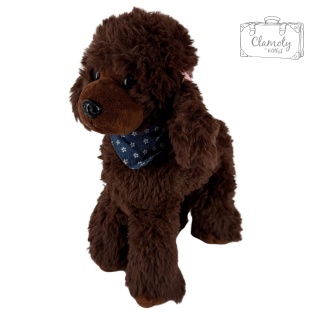 Maskotka Pluszowa Pluszak Zabawka Pies Piesek Pudelek Brązowy 35Cm