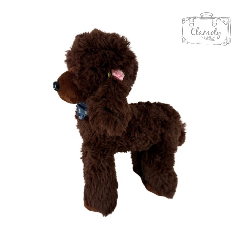 Maskotka Pluszowa Pluszak Zabawka Pies Piesek Pudelek Brązowy 35Cm