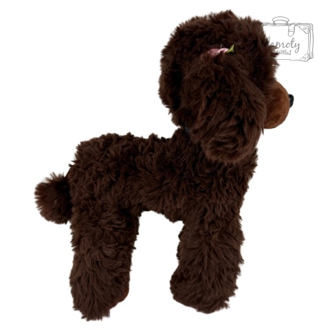 Maskotka Pluszowa Pluszak Zabawka Pies Piesek Pudelek Brązowy 35Cm