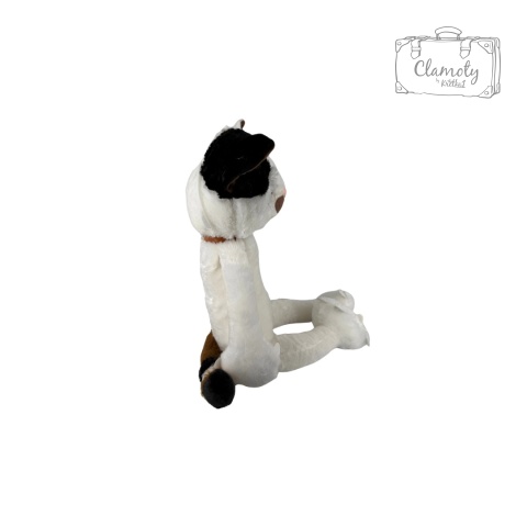 Maskotka Pluszowa Pluszak Zabawka Biały Kot Czarne Uszko 60cm