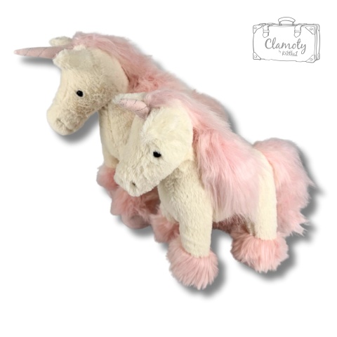 Maskotka Pluszowa Pluszak Zabawka Biało Różowy Unicorn Jednorożec 30Cm