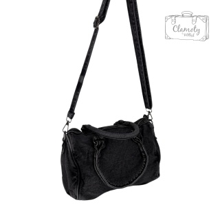 Torba Torebka Damska Grafit Jeans Na Suwak Dwa Ramiączka Retro