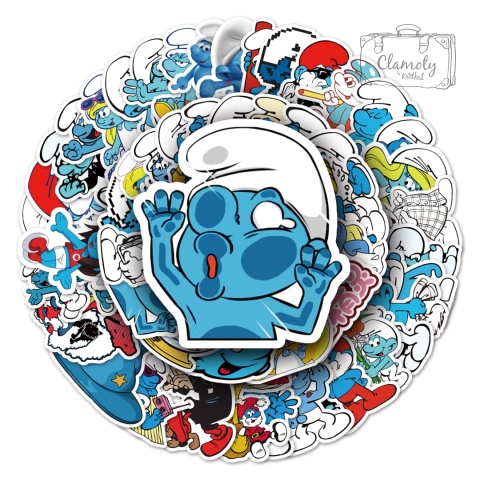 Zestaw Naklejek Wlepki StickerBomb Bajka Niebieskie Smerfy N531