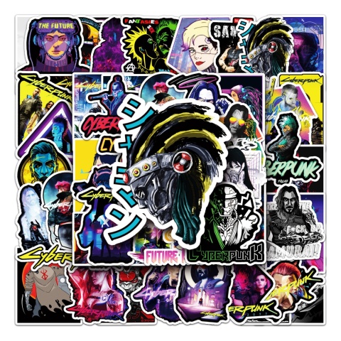 Zestaw Naklejek Wlepki StickerBomb Cyber Punk Gra CD Projekt N624/569