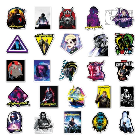 Zestaw Naklejek Wlepki StickerBomb Cyber Punk Gra CD Projekt N624/569