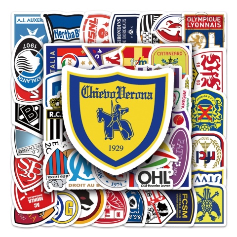 Zestaw Naklejek Wlepki StickerBomb Drużyny Piłkarskie Herby Piłka Gol N626/591