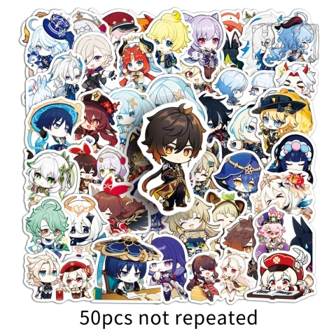 Zestaw Naklejek Wlepki StickerBomb Genshin Anime Postacie Impact Game N628