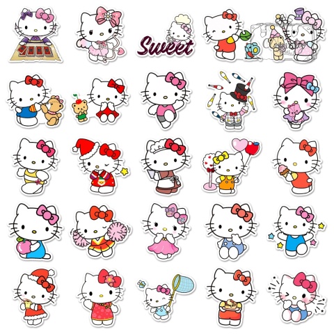 Zestaw Naklejek Wlepki StickerBomb Hello kitty Anime Sunrio Onegai N629