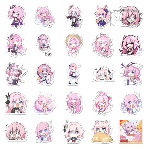 Zestaw Naklejek Wlepki StickerBomb Honkai Star Rail Stickers Anime N630