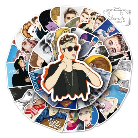Zestaw Naklejek Wlepki StickerBomb Justin Biber USA Muzyka Pop N632
