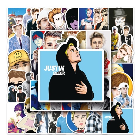 Zestaw Naklejek Wlepki StickerBomb Justin Biber USA Muzyka Pop N632