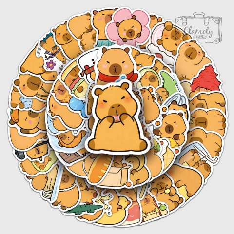 Zestaw Naklejek Wlepki StickerBomb Kapibara Capibara Capybara N633