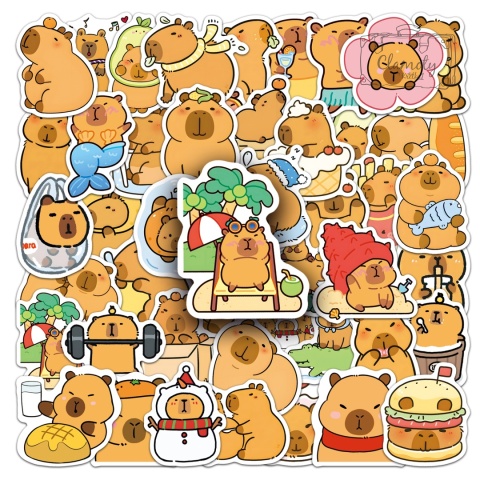 Zestaw Naklejek Wlepki StickerBomb Kapibara Capibara Capybara N633