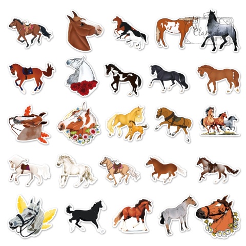 Zestaw Naklejek Wlepki StickerBomb Konie Horse Mustang Stadnina N638