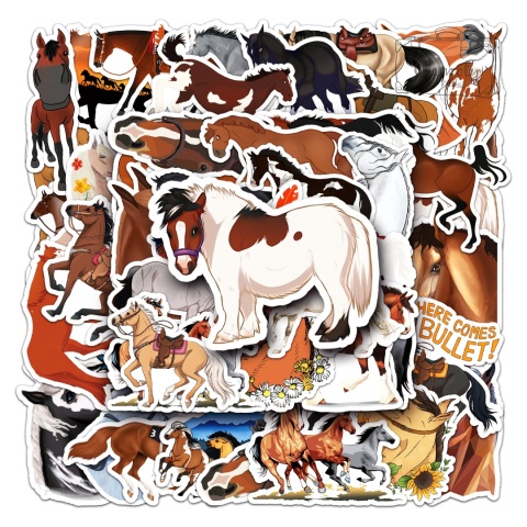 Zestaw Naklejek Wlepki StickerBomb Konie Horse Mustang Stadnina N638