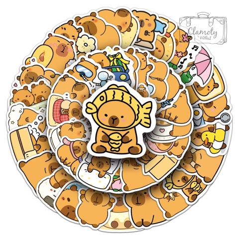 Zestaw Naklejek Wlepki StickerBomb Kapibara Capybara Capibara Animal N635