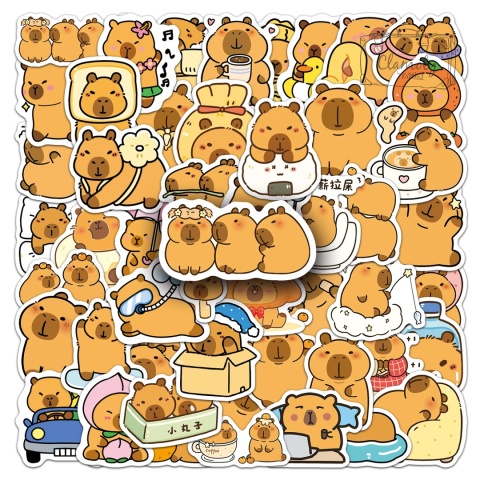 Zestaw Naklejek Wlepki StickerBomb Kapibara Capybara Capibara Animal N635