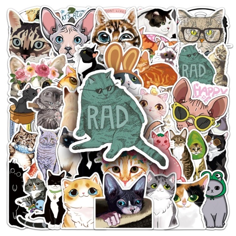 Zestaw Naklejek Wlepki StickerBomb Koty Cats Kotki Kicie Kot 4 N642/516