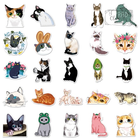 Zestaw Naklejek Wlepki StickerBomb Koty Cats Kotki Kicie Kot 4 N642/516