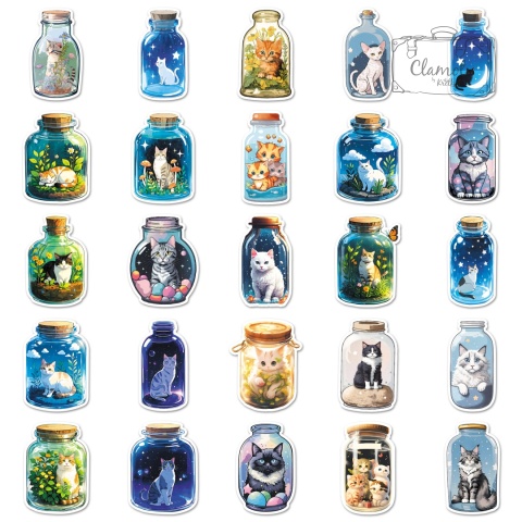 Zestaw Naklejek Wlepki StickerBomb Koty Cats Kotki Kicie Kot 5 N643