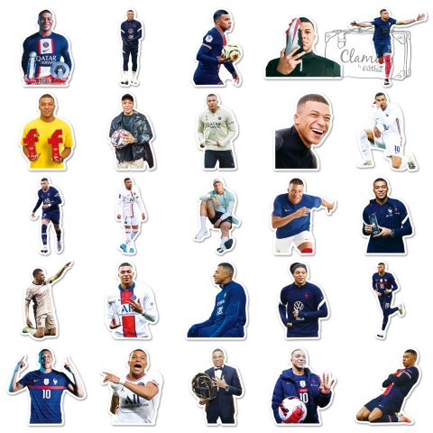 Zestaw Naklejek Wlepki StickerBomb Kylian Mbappe Piłka Nożna Football N646