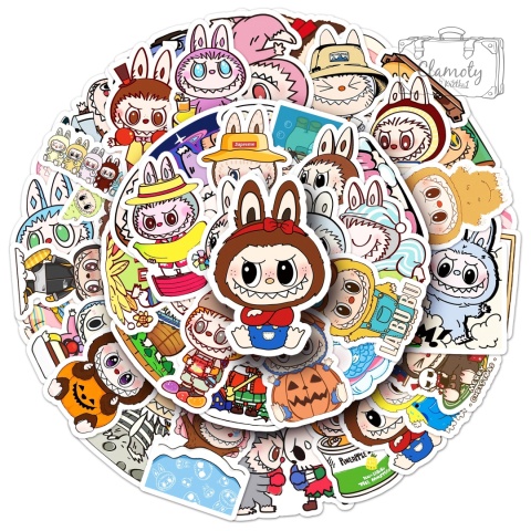Zestaw Naklejek Wlepki StickerBomb Labubu Elfami Anime Monster N647