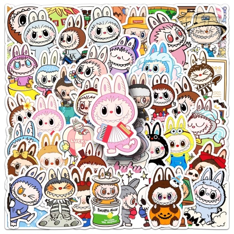 Zestaw Naklejek Wlepki StickerBomb Labubu Elfami Anime Monster N647