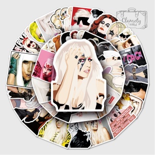 Zestaw Naklejek Wlepki StickerBomb Lady Gaga Pop Muzyka Poker Face N648/575