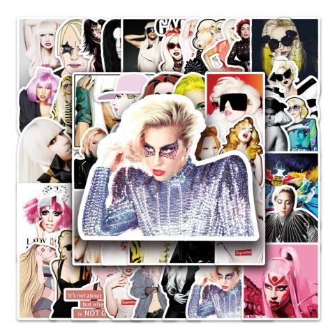 Zestaw Naklejek Wlepki StickerBomb Lady Gaga Pop Muzyka Poker Face N648/575