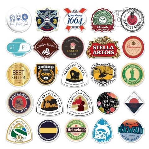 Zestaw Naklejek Wlepki StickerBomb Loga Marki Brend Firmy Znaki N649