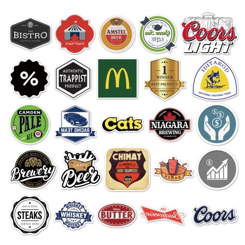 Zestaw Naklejek Wlepki StickerBomb Loga Marki Brend Firmy Znaki N649