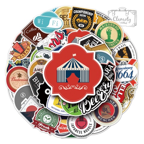 Zestaw Naklejek Wlepki StickerBomb Loga Marki Brend Firmy Znaki N649