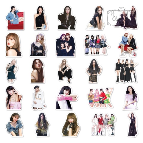 Zestaw Naklejek Wlepki StickerBomb Black Pink Kpop Artist Korean N615/356