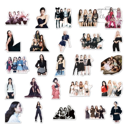 Zestaw Naklejek Wlepki StickerBomb Black Pink Kpop Artist Korean N615/356