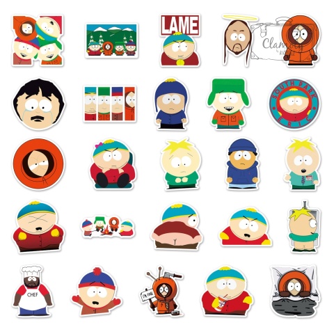 Zestaw Naklejek Wlepki StickerBomb South Park Bajka Cartman N536